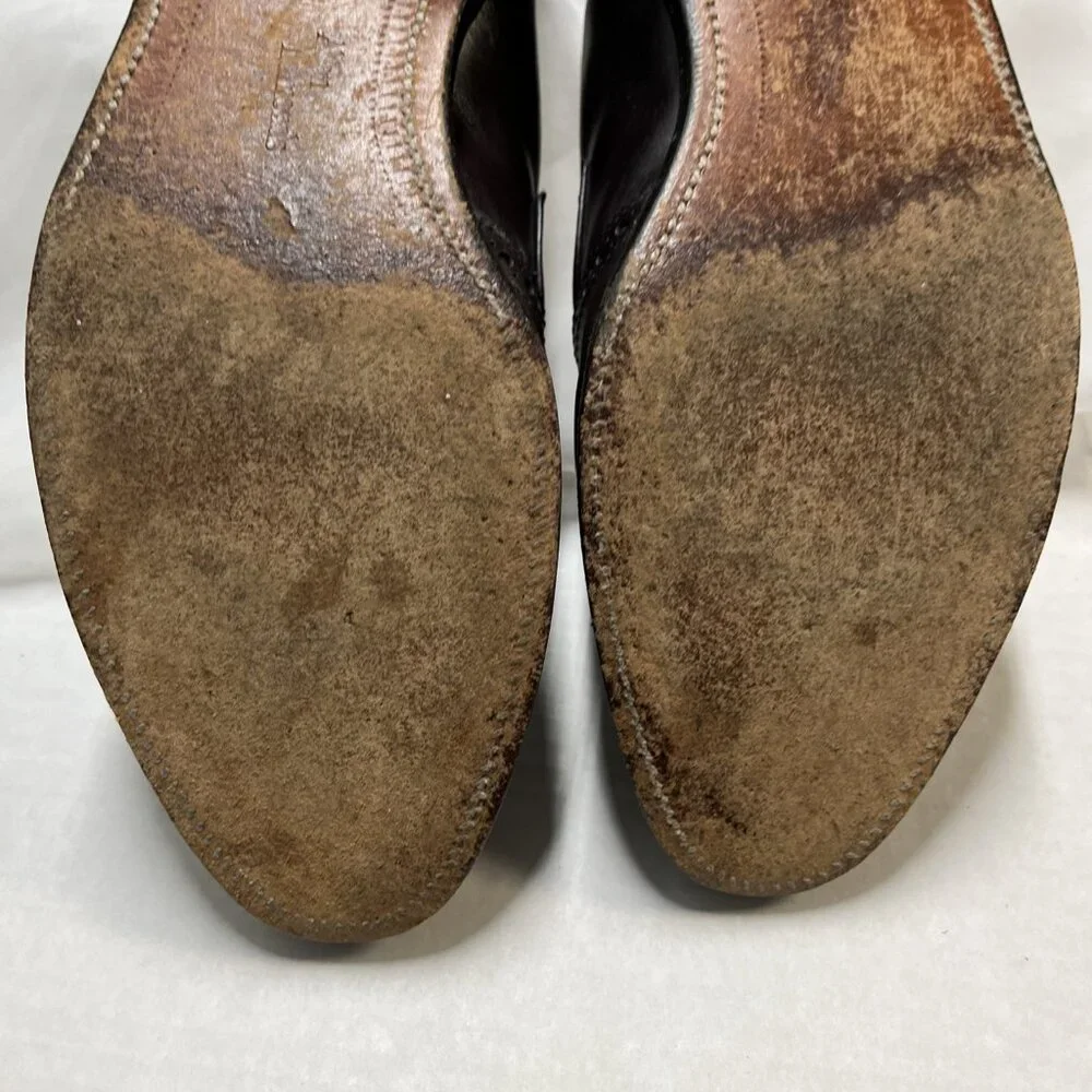 Allen‎ Edmonds Shoe Mens 10 Wilbert Brown Leather Comfort Blucher Oxford Casual
